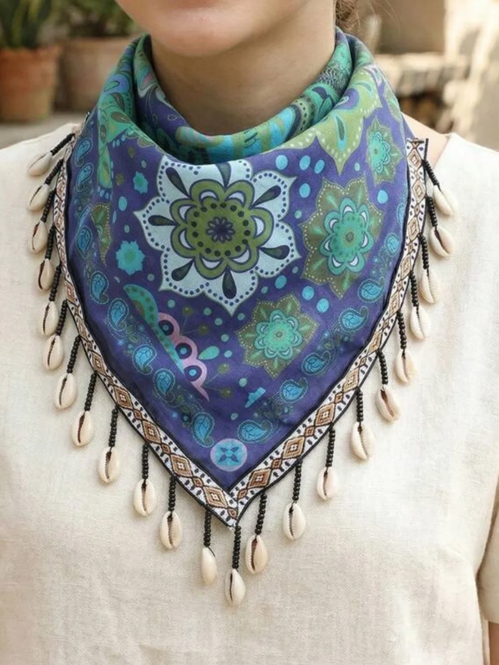 Stylish Paisley Fringe Scarf S140